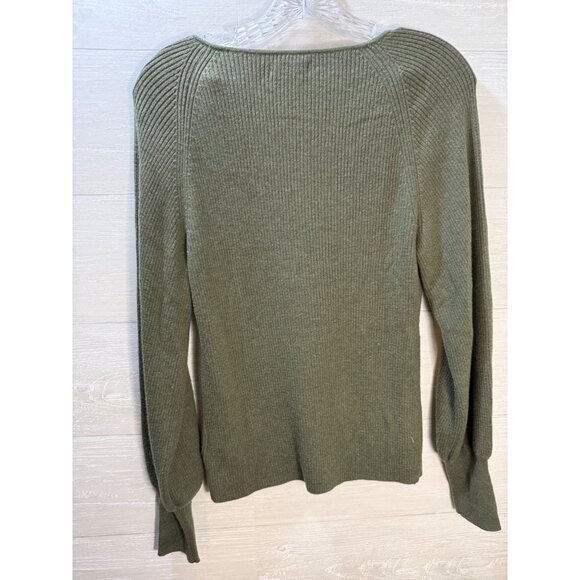 Gap Womens Olive Green V-Neck Ribbed Knit‎ Sweater M - Picture 6 of 8